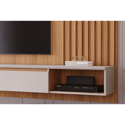 Home para TV Bahamas até 65 Polegadas c/ 1 Porta e 2 Nichos Nature/Off White - Permóbili