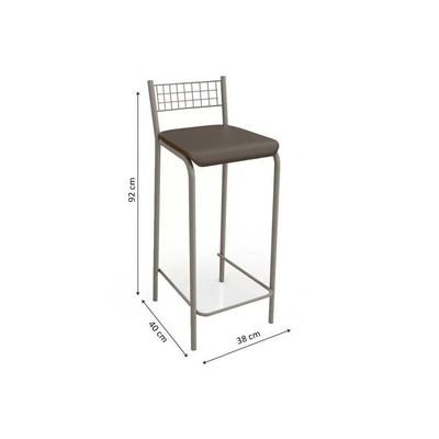 Banqueta Sala de Jantar Gênova 1B705NK 1 Un Níquel/Courano Preto - Kappesberg