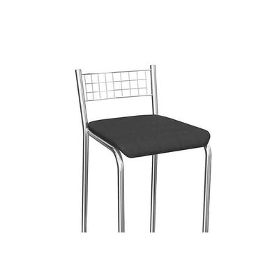 Banqueta Sala de Jantar Gênova 1B705CR 1 Un Cromado/Courano Preto - Kappesberg