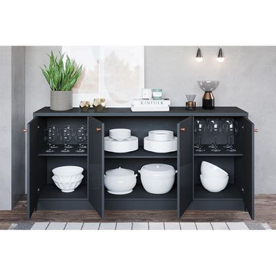 Buffet de Sala Jantar Lia 4 Portas Cinza - Cimol