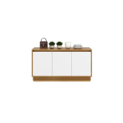 Buffet de Sala Jantar BB2610 3 Portas Natural/Off White - Tecno Mobili