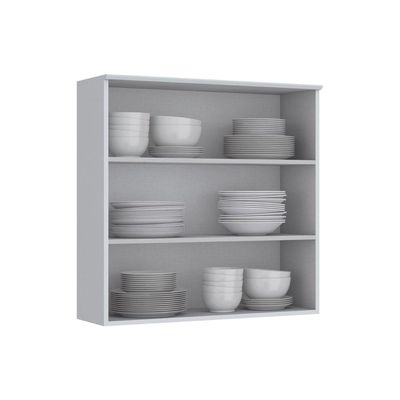 Armário Aéreo p/ Cozinha Americana c/ 2 Portas 80cm Branco - Henn
