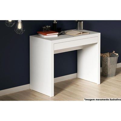 Escrivaninha p/ Escritório ME4107 c/ 1 Gaveta Branco - Tecno Mobili