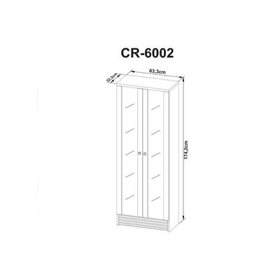Cristaleira Sala Jantar CR6002 2 Portas c/ Vidro Natural - Tecno Mobili