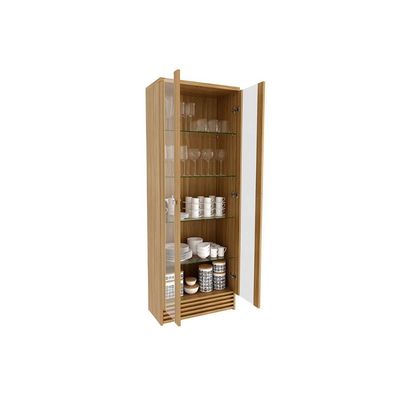 Cristaleira Sala Jantar CR6002 2 Portas c/ Vidro Natural - Tecno Mobili