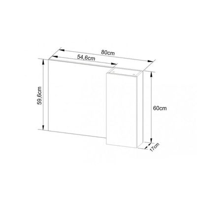 Armário p/ Banheiro BN3602 1 Porta c/ Espelho cor Amêndoa - Tecno Mobili