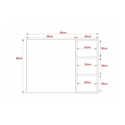 Armário p/ Banheiro BN3602 1 Porta c/ Espelho cor Amêndoa - Tecno Mobili