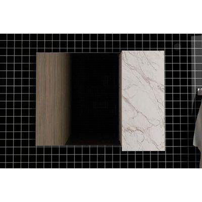 Armário p/ Banheiro BN3602 1 Porta c/ Espelho cor Amêndoa - Tecno Mobili