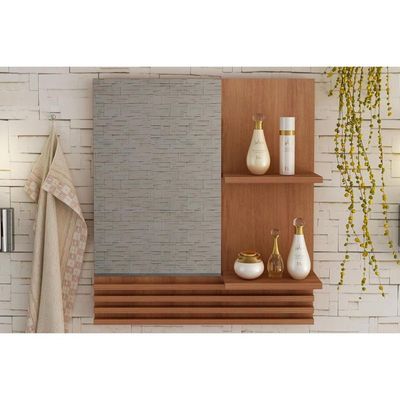 Armário p/ Banheiro Espelheira Suspensa BN3614 cor Amêndoa - Tecno Mobili