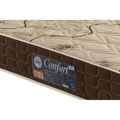 Cama Box Queen: Colchão Espuma Anjos D28 Confort + Base Crc Suede Clean(158X198)