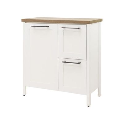 Aparador Buffet Ditália 1pt 2gav C/ Espelho Bn-01 Cor:branco Branco