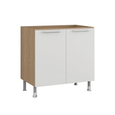 Balcão Cozinha Ditália Aspen 2pt Cd-102 Carvalho/branco