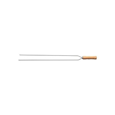 Espeto Duplo Para Churrasco Tramontina Com Lâmina Em Aço Inox E Cabo De Madeira 65 Cm Tramontina