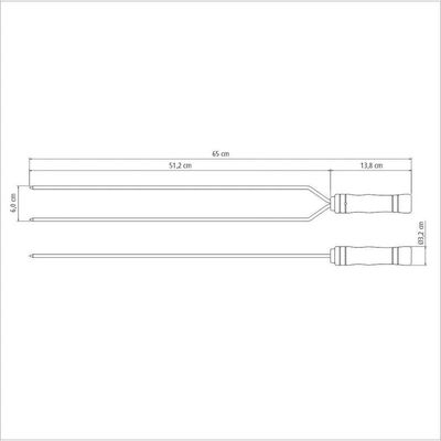 Espeto Duplo Para Churrasco Tramontina Com Lâmina Em Aço Inox E Cabo De Madeira 65 Cm Tramontina