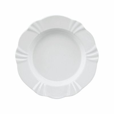 Jogo De Pratos Fundos Em Porcelana Soleil Com 6 Peças 24cm Oxford White