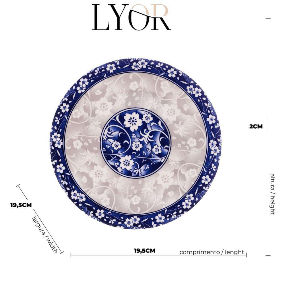 Prato Sobremesa Avulso Porcelana Blue Garden 19.50cm