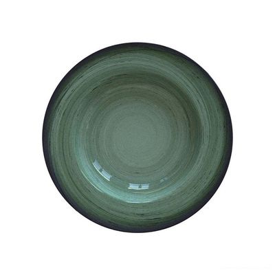 Prato Fundo Tramontina Rústico Verde Em Porcelana Decorada 23 Cm Tramontina