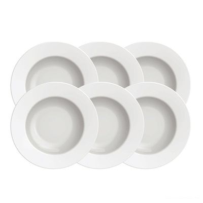 Kit Prato Fundo Tramontina Maria Augusta Em Porcelana 23 Cm 06 Peças Tramontina