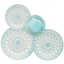 Kit 6 Pratos De Sobremesa Donna Mandala Oxford Cerâmica 19cm