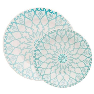 Kit Pratos Rasos E Fundos Donna Mandala 4 Peças Oxford Cerâmica