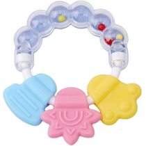 Mordedor Redondo De Silicone Com Chocalho Azul