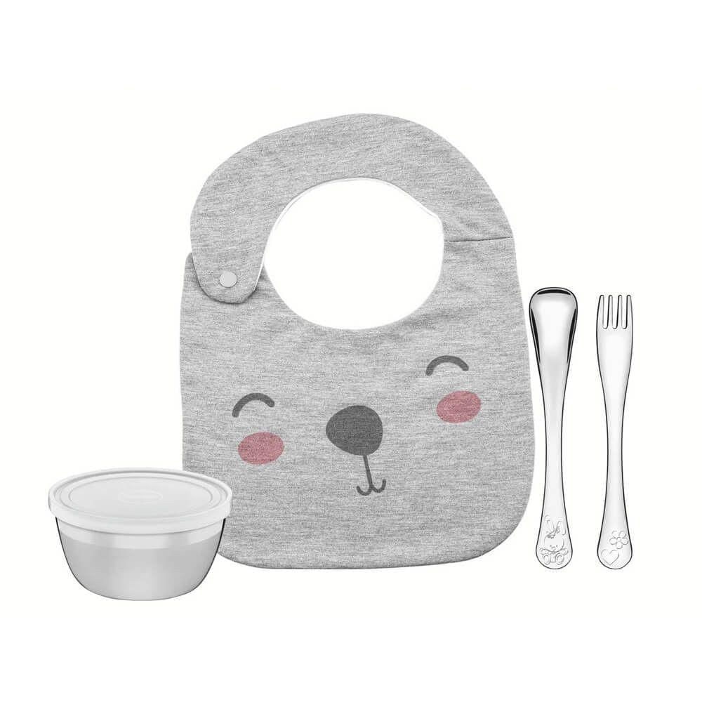 Jogo Infantil Le Petit 4 Peças Tramontina Aço Inox 64250/615 Cinza
