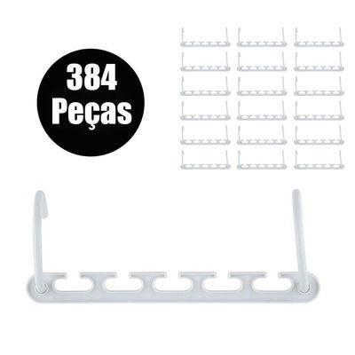 Suporte Organizador Para Cabide 384 Peças Compacto Armario Roupas Guarda Roupa
