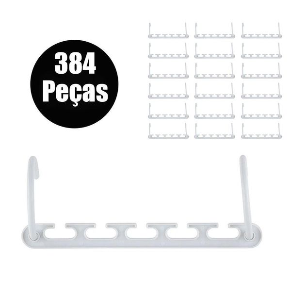 Suporte Organizador Para Cabide 384 Peças Compacto Armario Roupas Guarda Roupa