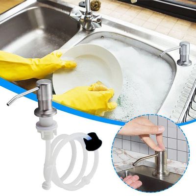 Dispenser Dosador Mangueira Embutir Cuba Suporte Pia Galao Flexivel Cozinha Banheiro