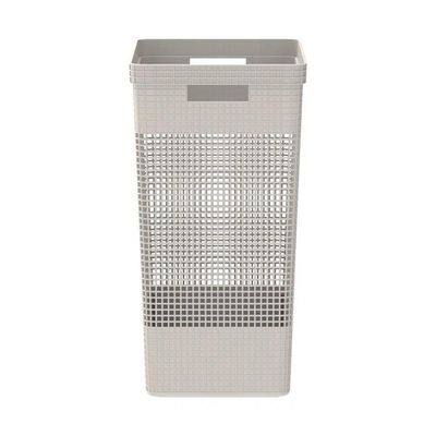 Cesto De Roupa Grid Bege 49 L Com Tampa 38 X 28 X 55,2 Cm