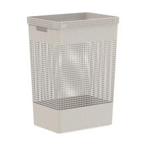 Cesto De Roupa Grid Bege 49 L Com Tampa 38 X 28 X 55,2 Cm