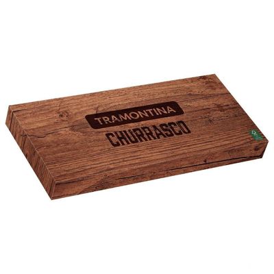 Jogo Trinchante Com Lâminas Em Aço Inox E Cabos De Madeira Tratada Polywood Castanho 03 P