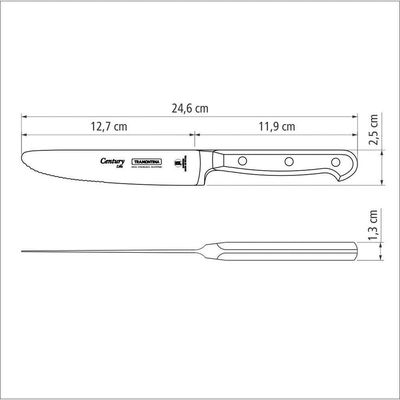 Faca Para Churrasco Jumbo Century Com Lâmina Em Aço Inox E Cabo Em Policarbonato 5"