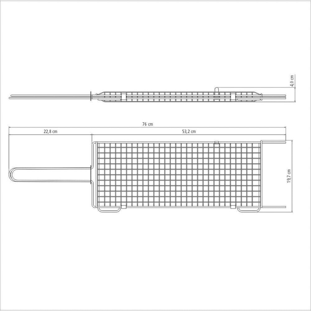 Grelha Tramontina Churrasco Em Aço Inox 76 X 18,1 Cm Tramontina