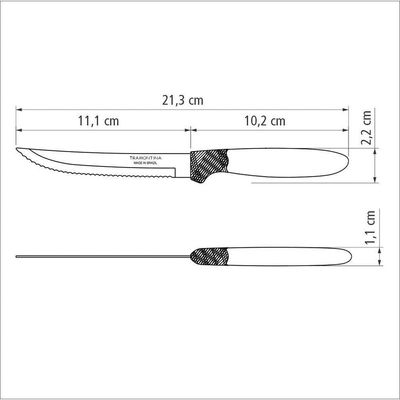 Faca Para Churrasco Ipanema Com Lâmina Em Aço Inox E Cabo De Polipropileno Vermelho 5"