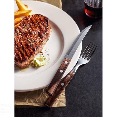 Faca Para Churrasco 5" Tramontina Em Aço Inox E Cabo Em Madeira Polywood Castanho Tramontina