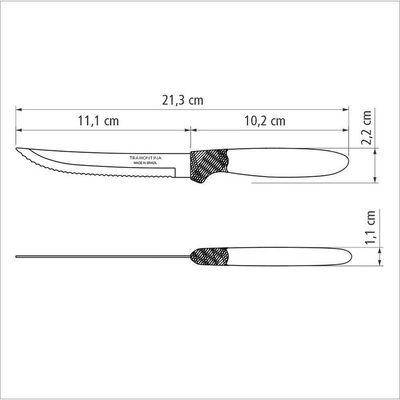 Conjunto De Facas Para Churrasco Tramontina Ipanema Em Aço Inox E Cabo Preto 12 Peças Tramontina