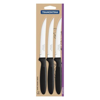 Conjunto De Facas Para Churrasco Ipanema Com Lâminas Em Aço Inox E Cabos De Polipropileno