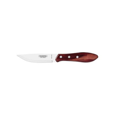 Faca Para Churrasco Jumbo Com Lâmina Em Aço Inox E Cabo De Madeira Polywood Vermelho 5"