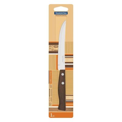 Faca Para Churrasco Tradicional Com Lâmina Em Aço Inox E Cabo Em Madeira Natural 5"