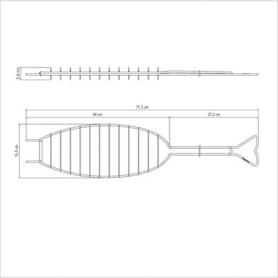 Grelha Tramontina Churrasco Em Aço Inox 71,3 X 16,5 Cm Tramontina