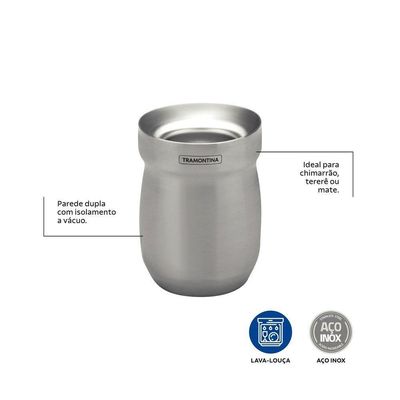 Cuia Térmica Tramontina Em Aço Inox 240 Ml Tramontina