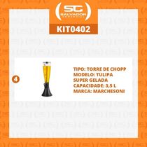 Kit - 4 Torres De Chopp Tulipa 3,5l Super Gelada - Marchesoni