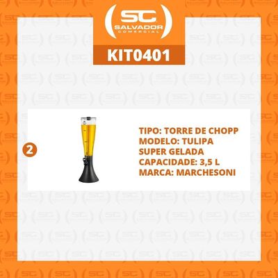 Kit - 2 Torres De Chopp Tulipa 3,5l Super Gelada - Marchesoni