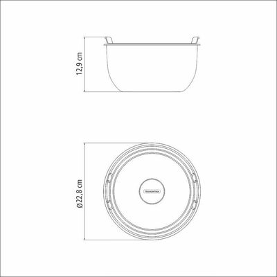 Recipiente Tramontina Cucina Em Aço Inox Com Tampa Plástica Preparar E Servir 20 Cm 3 L Tramontina