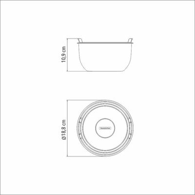 Recipiente Tramontina Cucina Em Aço Inox Com Tampa Plástica Preparar E Servir 16 Cm 1,6 L Tramontina